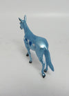 FLIRT-OOAK BLUE DECORATOR MULE CHIP WITH BLUE AND WHITE HEARTS MODEL HORSE 1-17-18