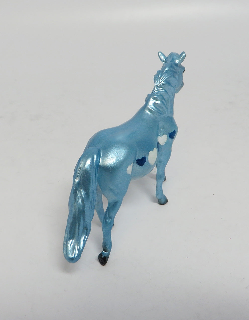 STYX-OOAK NON CUSTOM METALLIC LIGHT BLUE PONY CHIP W/ HEARTS EA 2018