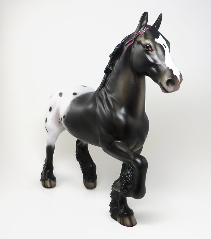 AESOP - OOAK APPALOOSA TROTTING DRAFTER MODEL HORSE - 2/5