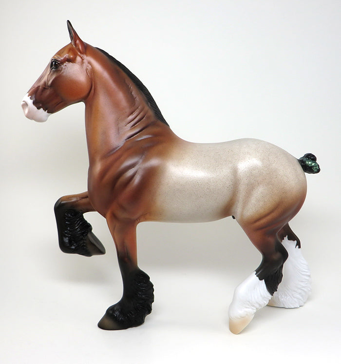 one of a kind model horse trotting drafter