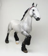 CYPRUS - OOAK DAPPLE GREY TROTTING DRAFTER MODEL HORSE - 2/5