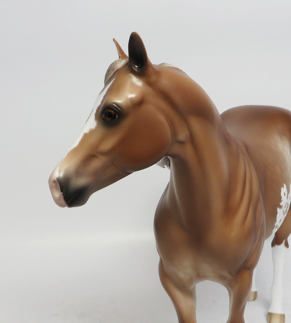 DAYDREAM BELIEVER~OOAK DAPPLE CREME SORREL OVERO ISH BY SHERYL LEISURE 1/5/18