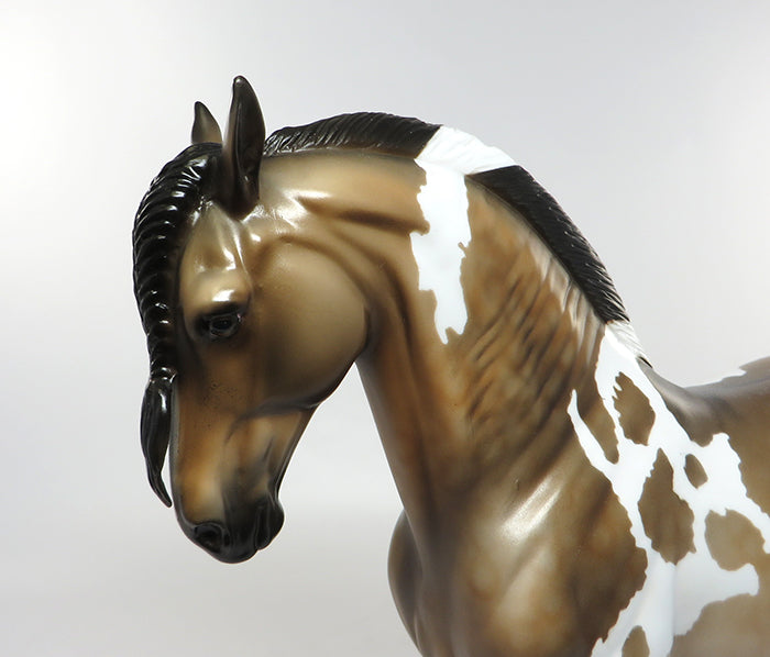CELESTINO &quot;HEAVENLY&quot;-OOAK DAPPLE BUCKSKIN DUN PAINT ANDALUSIAN MODEL HORSE 8/5