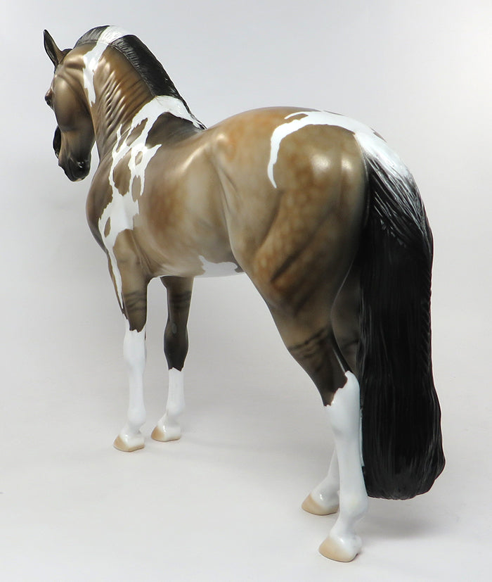 CELESTINO &quot;HEAVENLY&quot;-OOAK DAPPLE BUCKSKIN DUN PAINT ANDALUSIAN MODEL HORSE 8/5