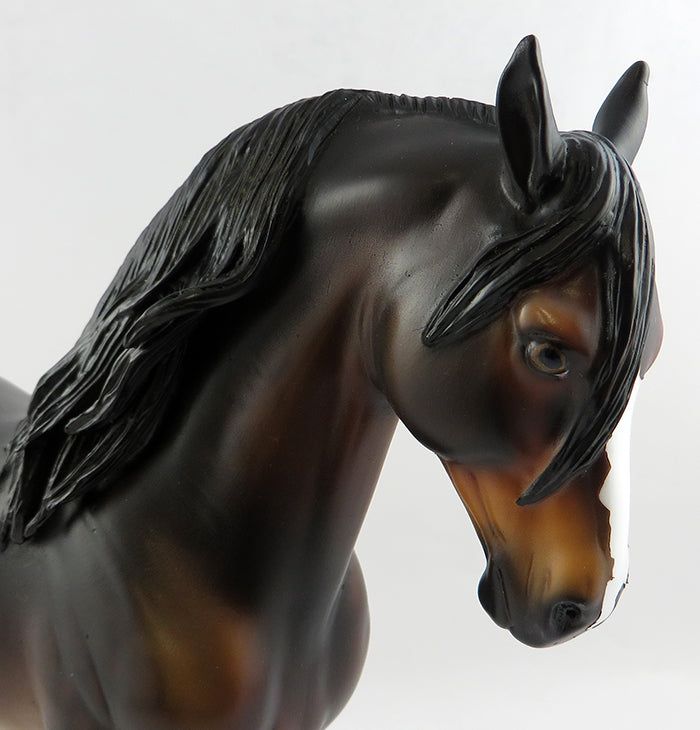 ROYALE REVENGE-OOAK DAPLE BAY ANDALUSIAN MODEL HORSE 1/13