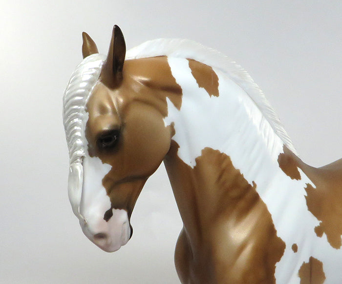 ALBERTO-OOAK PALOMINO PAINT BRAIDED MANE AND TAIL ANDALUSIAN MODEL HORSE 8/4