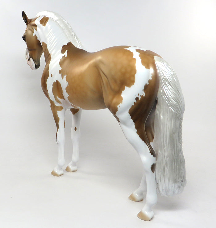 ALBERTO-OOAK PALOMINO PAINT BRAIDED MANE AND TAIL ANDALUSIAN MODEL HORSE 8/4