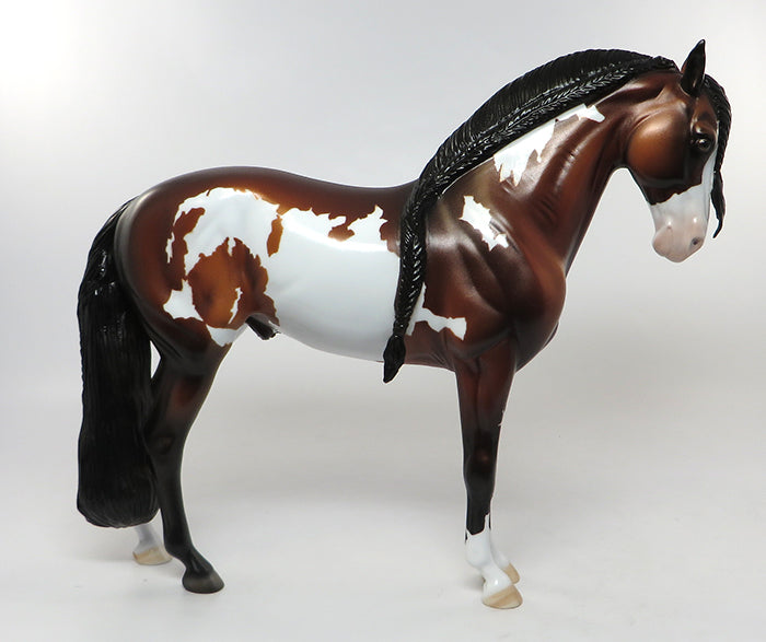 DRACO-OOAK BAY PAINT BRAIDED MANE AND TAIL ANDALUSIAN MODEL HORSE 8/4