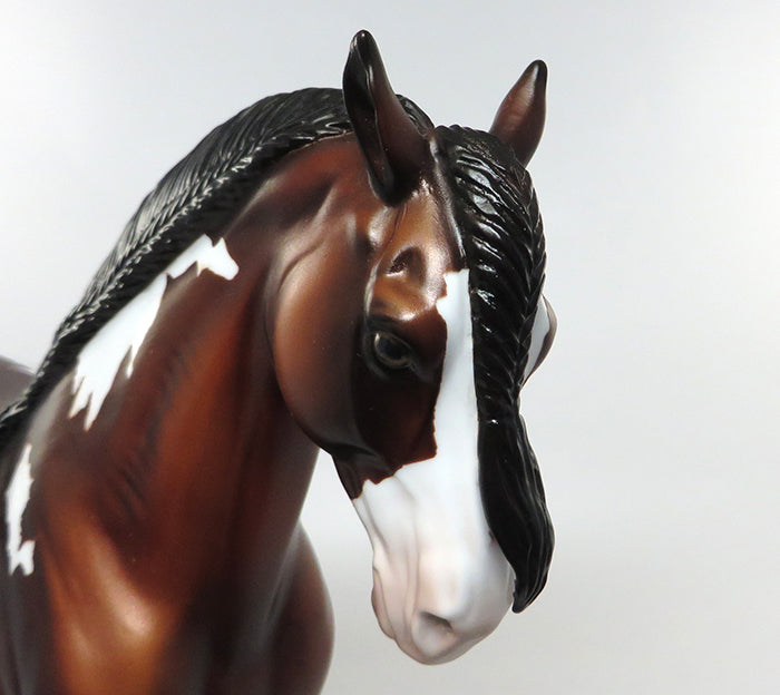DRACO-OOAK BAY PAINT BRAIDED MANE AND TAIL ANDALUSIAN MODEL HORSE 8/4