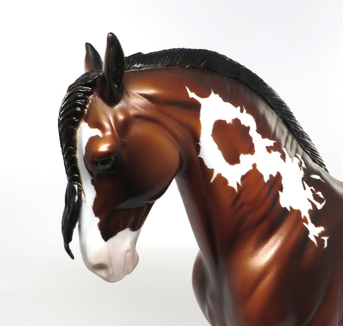 DRACO-OOAK BAY PAINT BRAIDED MANE AND TAIL ANDALUSIAN MODEL HORSE 8/4