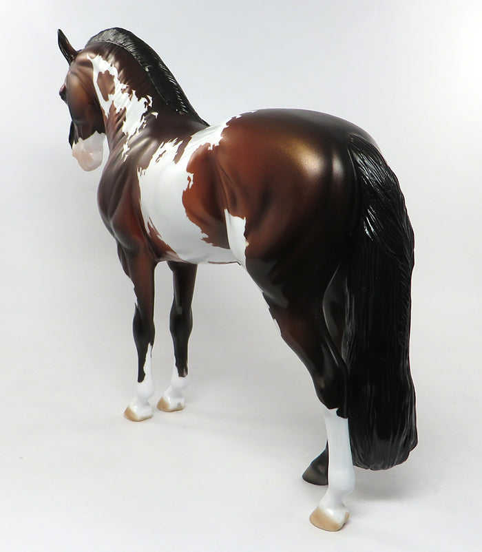 DRACO-OOAK BAY PAINT BRAIDED MANE AND TAIL ANDALUSIAN MODEL HORSE 8/4