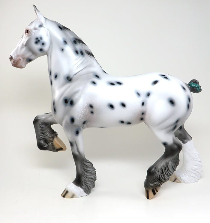 MR. PRETENTIOUS - OOAK APPALOOSA TROTTING DRAFTER MODEL HORSE - 2/5