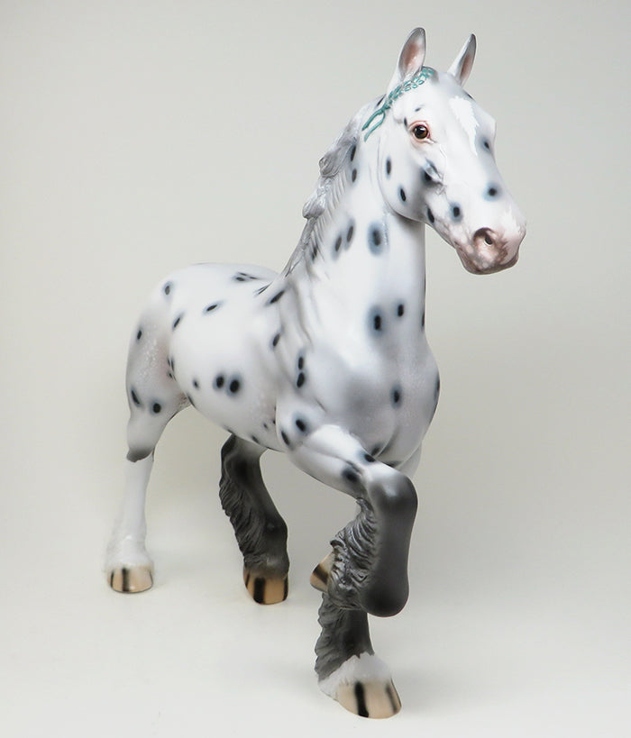 MR. PRETENTIOUS - OOAK APPALOOSA TROTTING DRAFTER MODEL HORSE - 2/5