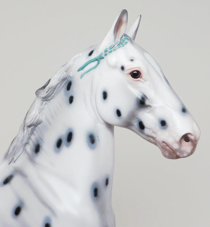 MR. PRETENTIOUS - OOAK APPALOOSA TROTTING DRAFTER MODEL HORSE - 2/5