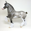 BRINLEY - OOAK  GREY PAINT TROTTING DRAFTER MODEL HORSE - 2/5