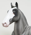 BRINLEY - OOAK  GREY PAINT TROTTING DRAFTER MODEL HORSE - 2/5