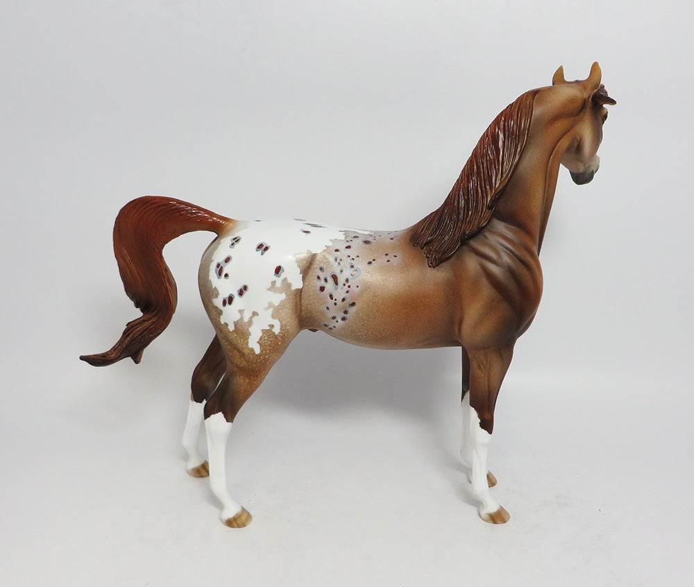 FOUL PLAY-OOAK CHESTNUT LEOPARD APPALOOSA ARABIAN MODEL HORSE SUPER BOWL SALE 2018