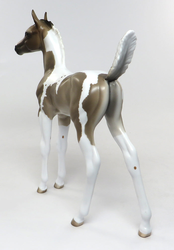 JOKER-OOAK ETCHED CHOCOLATE BAY PAINT FOAL BY SHERYL LEISURE 8/5