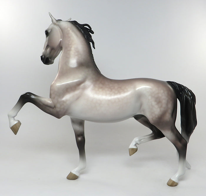 MERLOT-OOAK DAPPLED ROSE GREY SADDLEBRED MODEL HORSE CUSTOMIZED BY JT PAINTED &amp; SIGNED BY SHERYL LEISURE 8/8