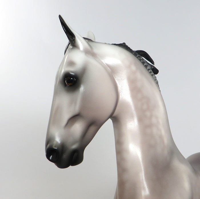 MERLOT-OOAK DAPPLED ROSE GREY SADDLEBRED MODEL HORSE CUSTOMIZED BY JT PAINTED &amp; SIGNED BY SHERYL LEISURE 8/8
