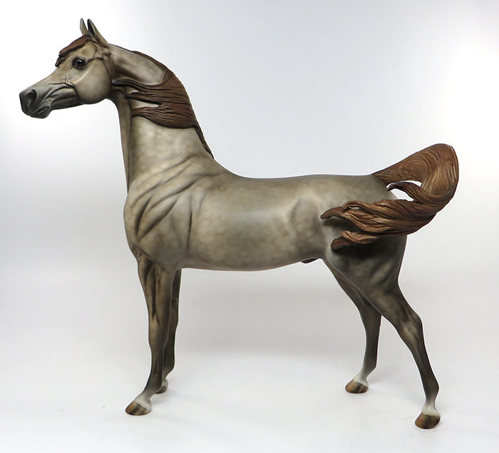 AZRAFF &quot;Elegant&quot;-OOAK CHESTNUT DAPPLED ROAN ARABIAN MODEL HORSE PAINTED BY ALLEN KATT 08/08