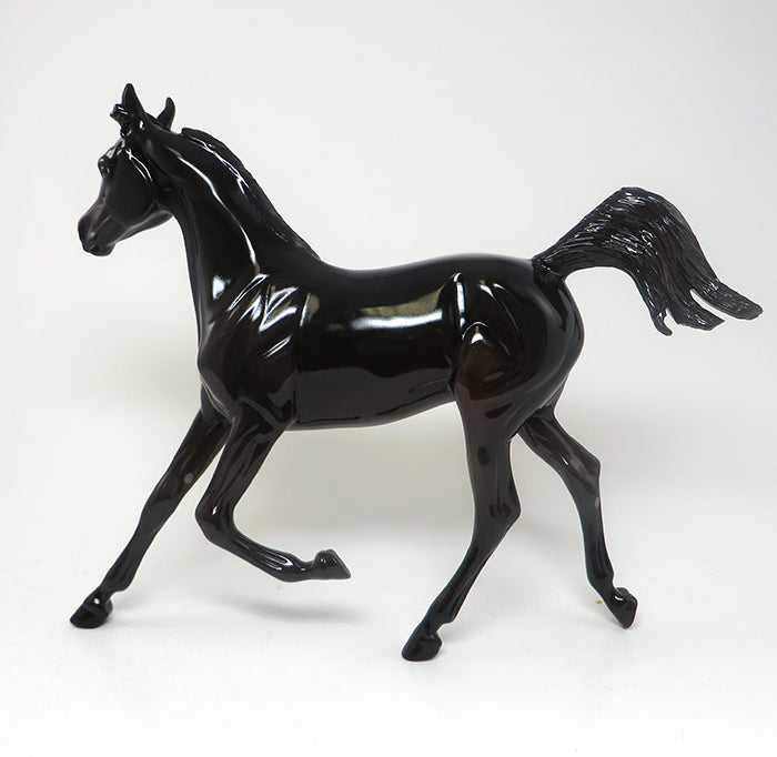 CRAZY ABOUT CHOCOLATE - OOAK DARK BROWN  YEARLING MODEL HORSE - 2/8