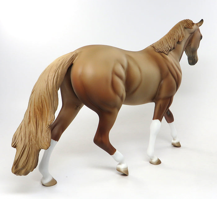DUSTY-OOAK CHESTNUT WESTERN PONY MODEL HORSE PAINTED BY ALLEN KATT 08/08