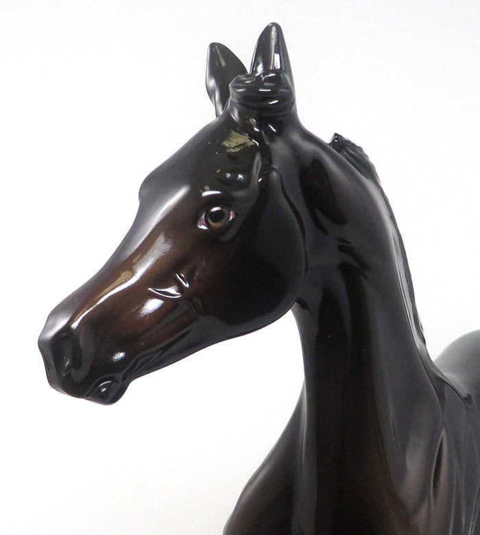 CRAZY ABOUT CHOCOLATE - OOAK DARK BROWN  YEARLING MODEL HORSE - 2/8