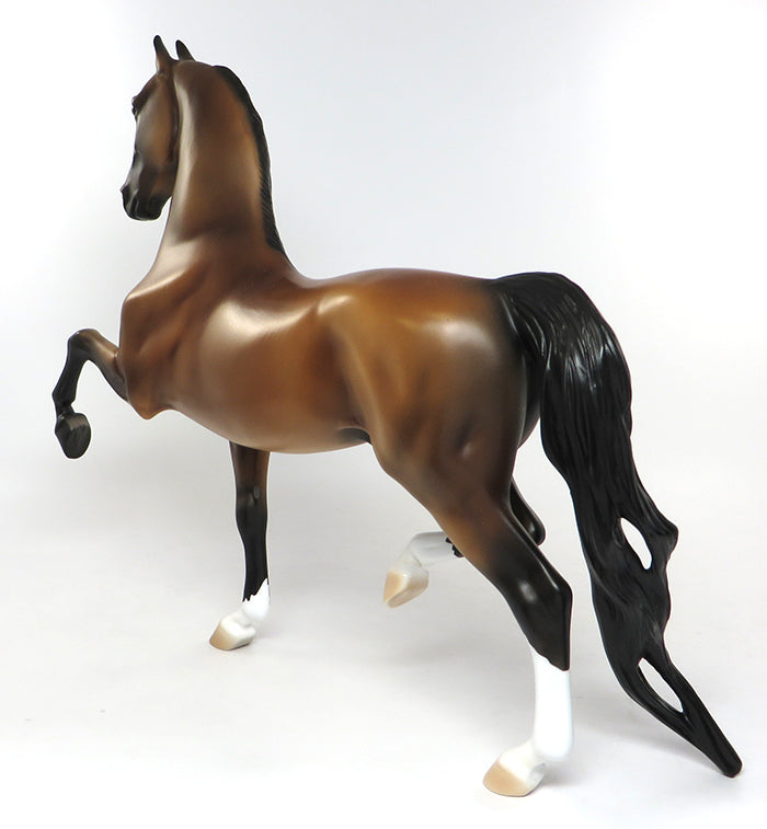 SANGRIA SUNRISE-OOAK BUCKSKIN SADDLEBRED MODEL HORSE 8/5