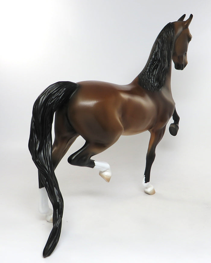 SANGRIA SUNRISE-OOAK BUCKSKIN SADDLEBRED MODEL HORSE 8/5