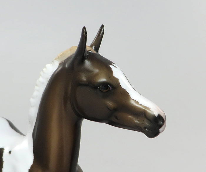 ZADAH-OOAK LIVER CHESTNUT PAINT FOAL MODEL HORSE 8/15