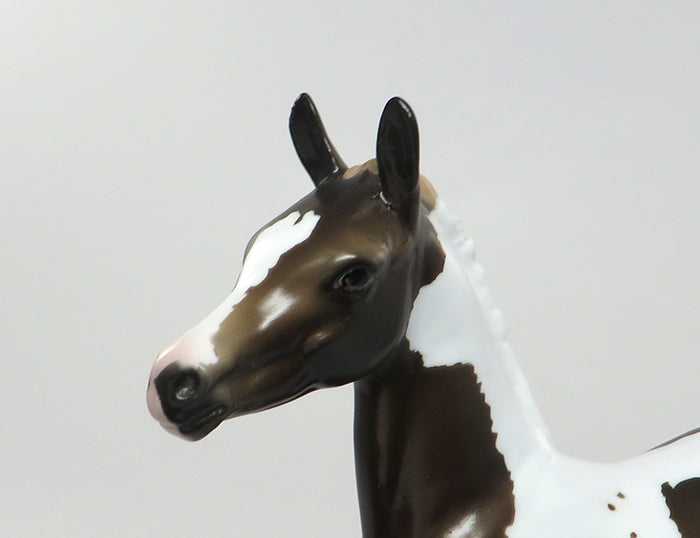 ZADAH-OOAK LIVER CHESTNUT PAINT FOAL MODEL HORSE 8/15