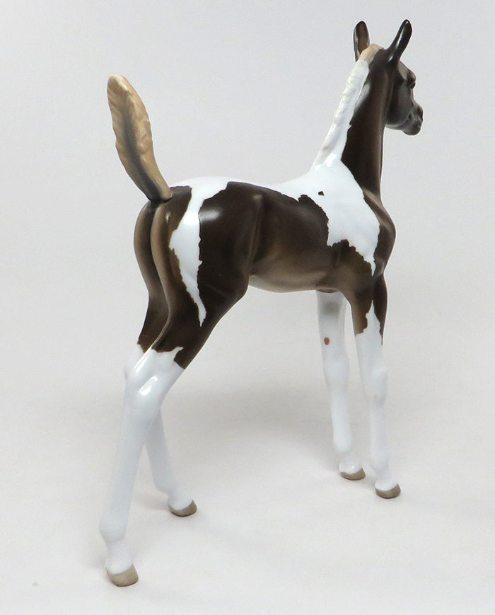 ZADAH-OOAK LIVER CHESTNUT PAINT FOAL MODEL HORSE 8/15