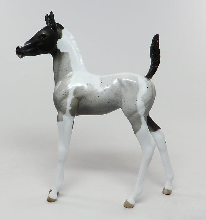 RYLEE-OOAK SPUNKY BLUE  ROAN PAINT FOAL MODEL HORSE 8/11