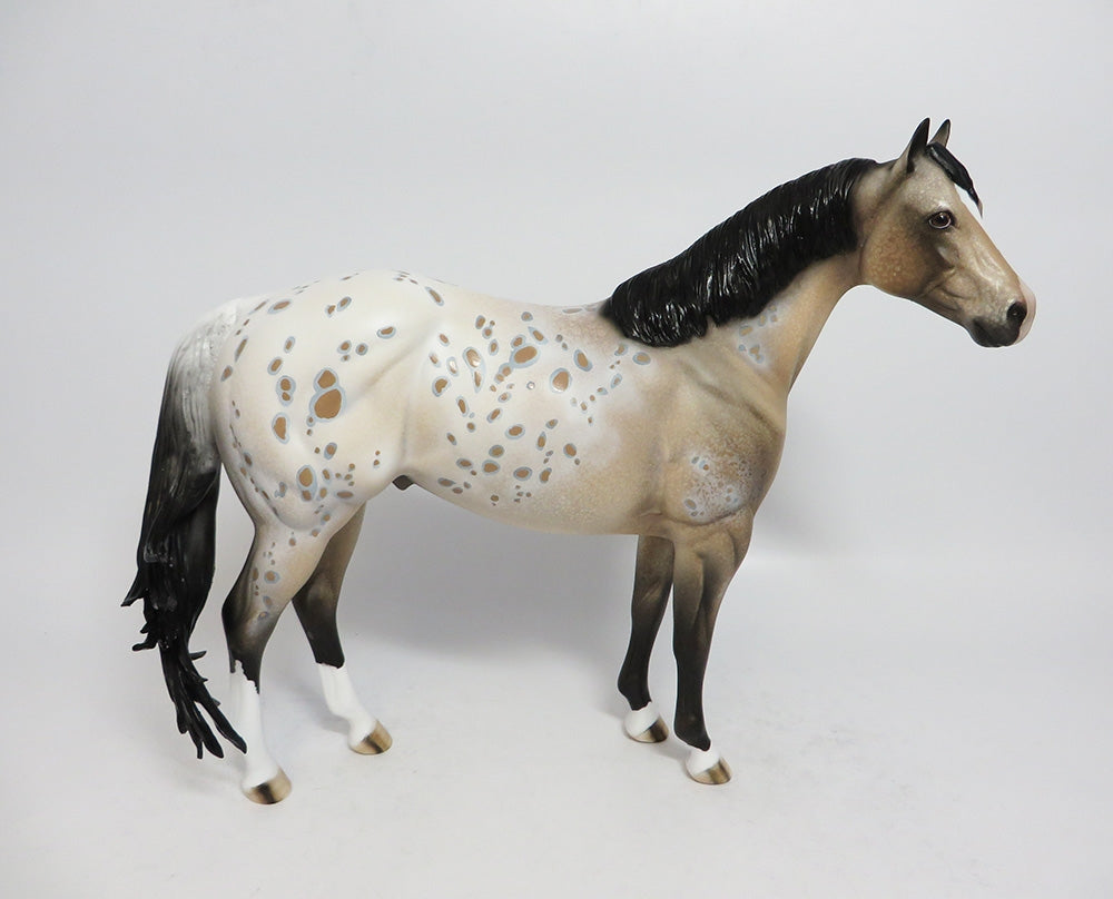 GOAL LINE-OOAK LEOPARD BUCKSKIN APPALOOSA ISH MODEL HORSE SUPER BOWL SALE 2018