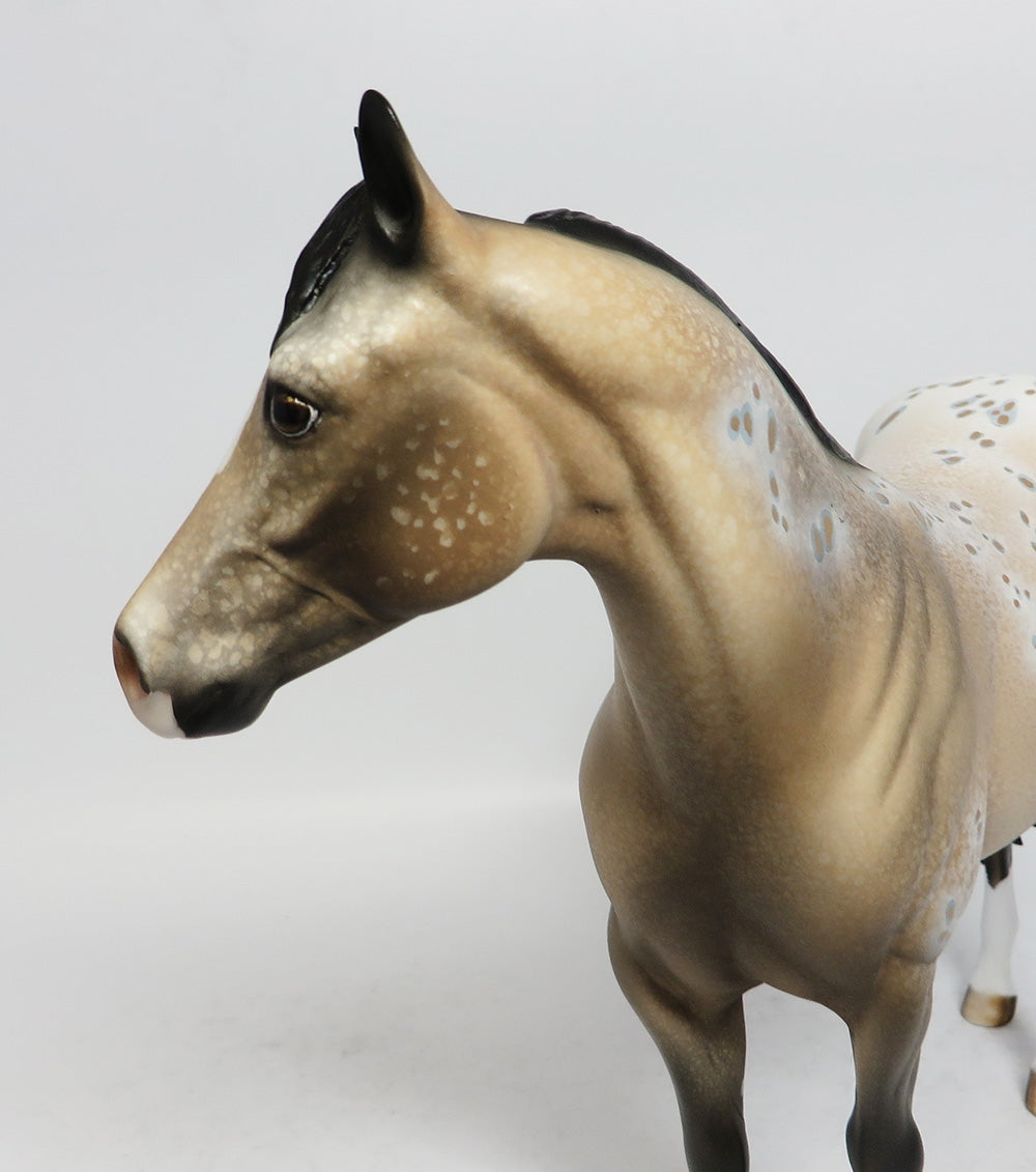 GOAL LINE-OOAK LEOPARD BUCKSKIN APPALOOSA ISH MODEL HORSE SUPER BOWL SALE 2018