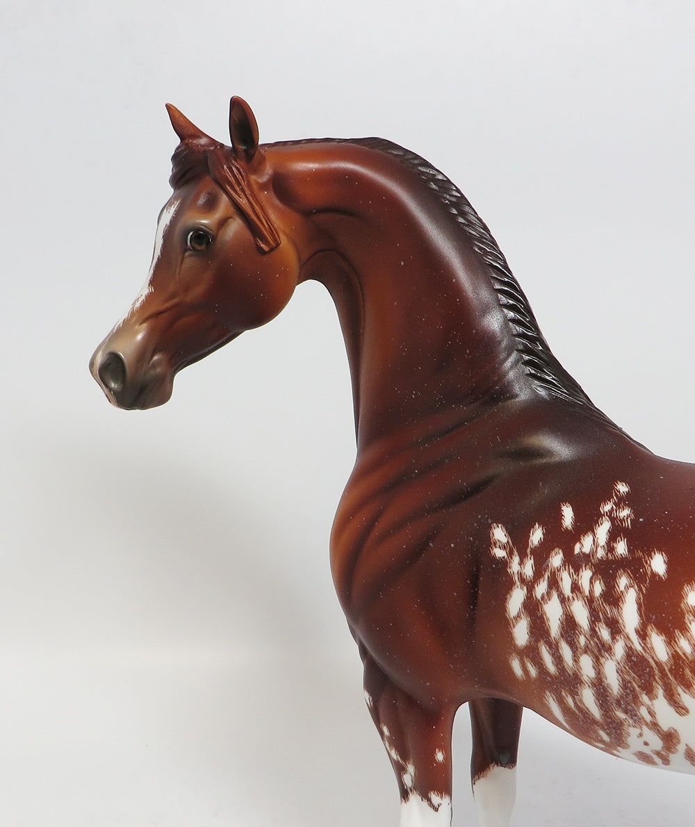 STADIUM-OOAK ETCHED CHESTNUT ARABIAN MODEL HORSE SUPER BOWL SALE 2018