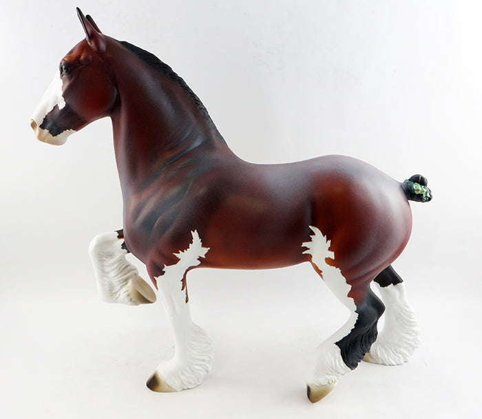 VIN DIESEL-OOAK ROAN BAY PAINT TROTTING DRAFTER MODEL HORSE 1/13