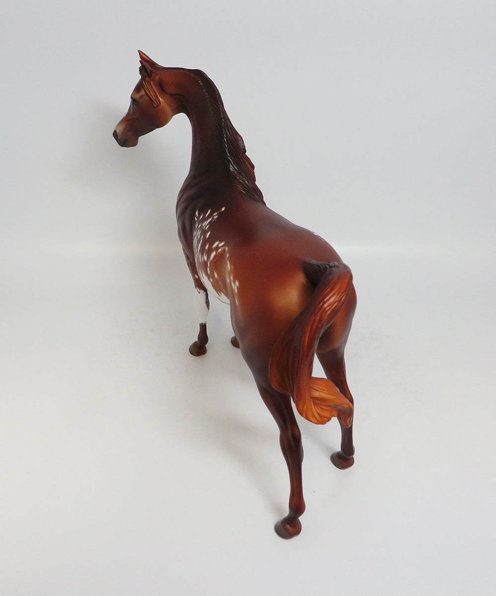 STADIUM-OOAK ETCHED CHESTNUT ARABIAN MODEL HORSE SUPER BOWL SALE 2018
