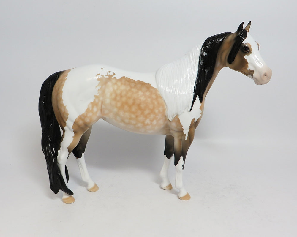 MAID MARION - OOAK DAPPLE BUCKSKIN PINTO ISH MODEL HORSE BY DAWN QUICK EA 2018