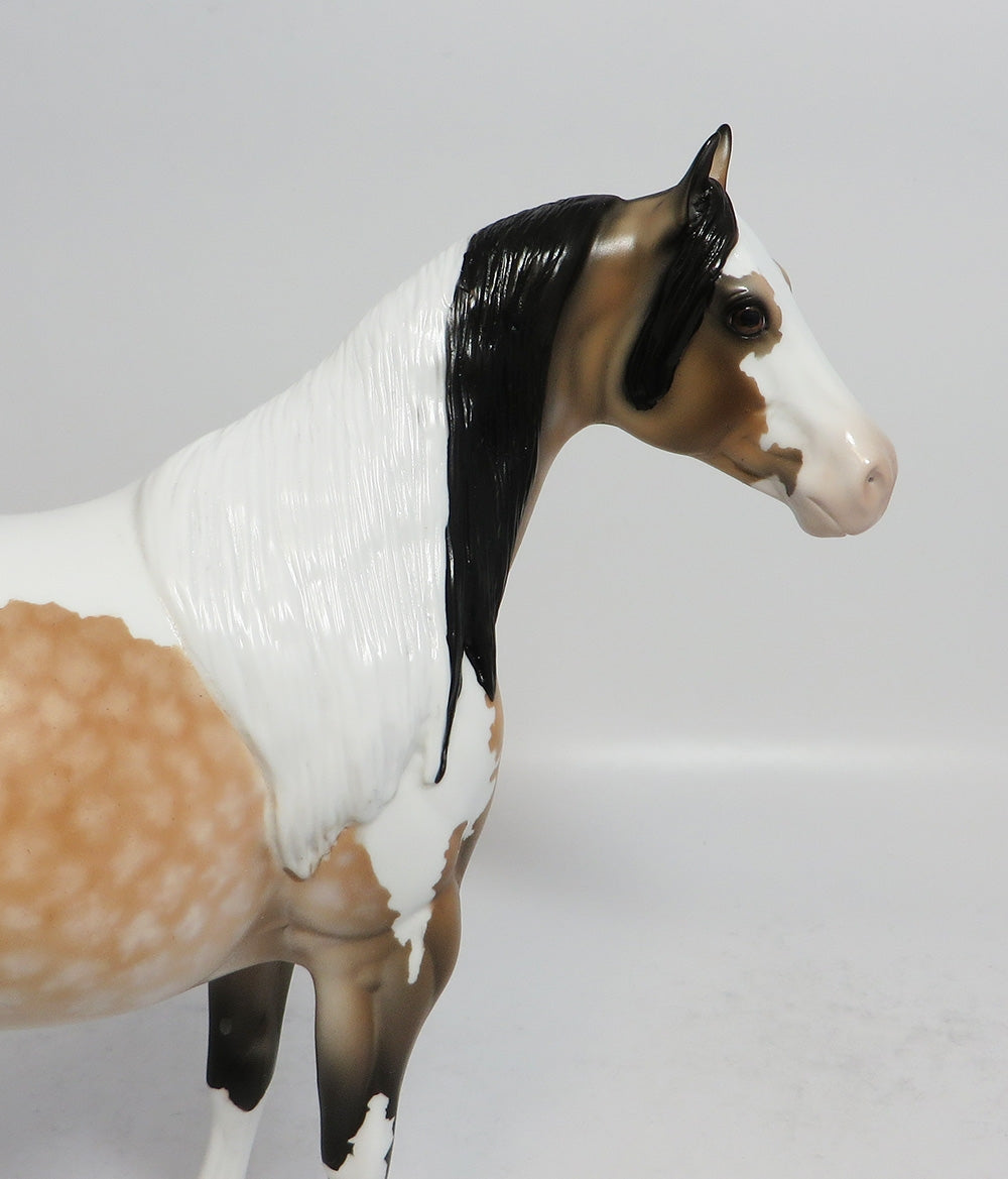 MAID MARION - OOAK DAPPLE BUCKSKIN PINTO ISH MODEL HORSE BY DAWN QUICK EA 2018