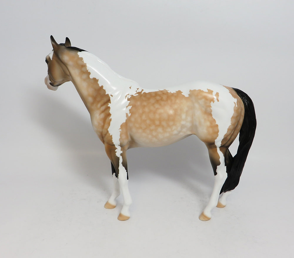 MAID MARION - OOAK DAPPLE BUCKSKIN PINTO ISH MODEL HORSE BY DAWN QUICK EA 2018