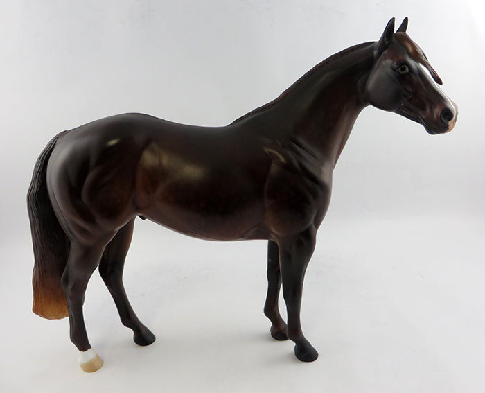 LUCKY PENNY-OOAK DAPPLED CHESTNUT ISH MODEL HORSE BY JULIE KEIM 1/13/17