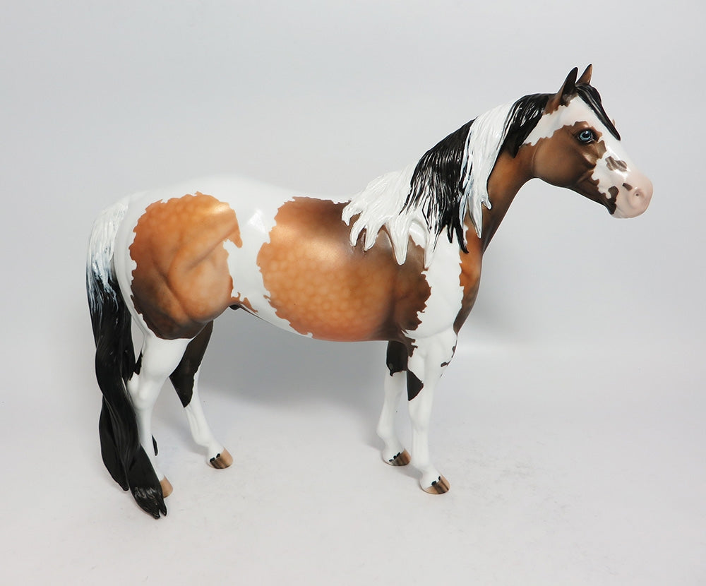 GOING TO DISNEY - OOAK DAPPLE BUCKSKIN PINTO ISH MODEL HORSE BY DAWN