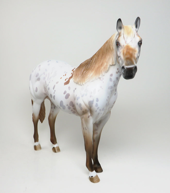 CELTIC LOVE KNOT - OOAK CHESTNUT APPALOOSA ISH MODEL HORSE - 2/12