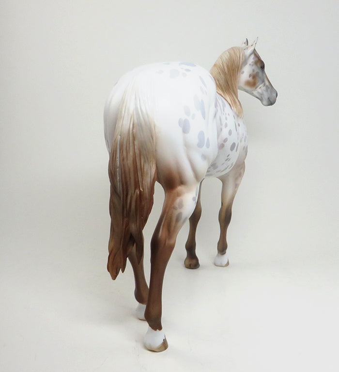 CELTIC LOVE KNOT - OOAK CHESTNUT APPALOOSA ISH MODEL HORSE - 2/12