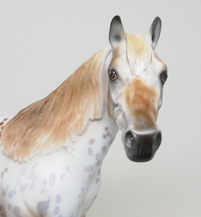 CELTIC LOVE KNOT - OOAK CHESTNUT APPALOOSA ISH MODEL HORSE - 2/12