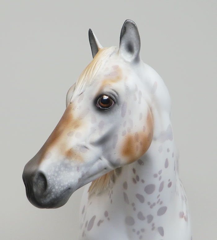 CELTIC LOVE KNOT - OOAK CHESTNUT APPALOOSA ISH MODEL HORSE - 2/12