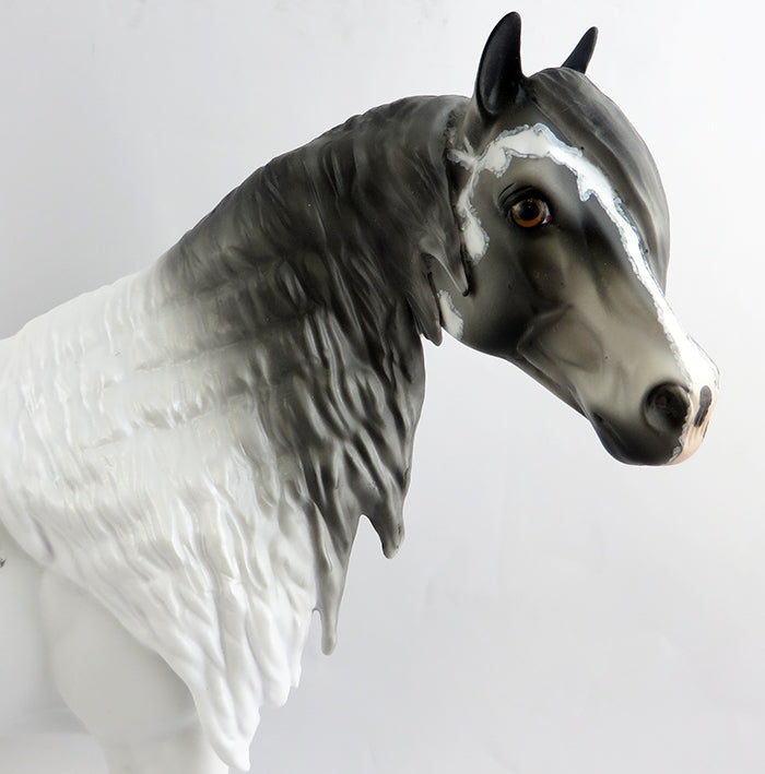 IT&#39;S ALL ABOUT THE BASS-OOAK DAPPLE GREY MAPPED PAINT ISH MODEL HORSE 1/13