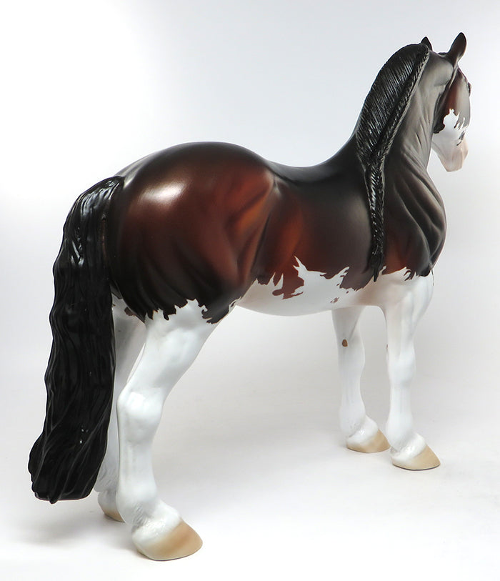 LULACH-OOAK BLOOD BAY PAINT STANDING DRAFTER MODEL HORSE Painted &amp; Signed by Dawn Quick 08/10